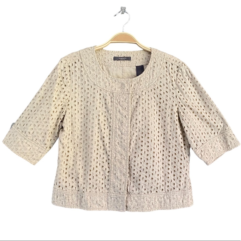 COPY - Y2K Liz Claiborne Eyelet Cropped Jacket, Women's Medium